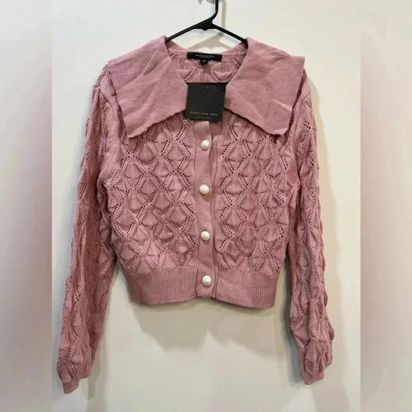 Marc New York Pink Cardigan Sweater Pearl Buttons XS & M - Picture 1 of 13